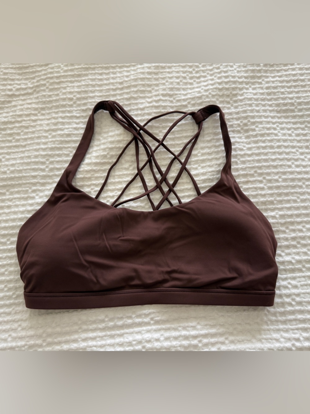CRZ Yoga Strappy Back Chocolate Brown Sports Bra